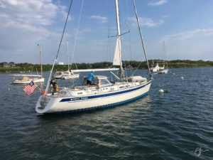 Our friend Luis aboard his boat; Mystic Pearl