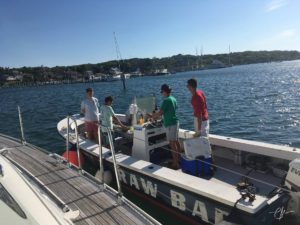 Fresh oysters delivered to your boat - talk about decadent!