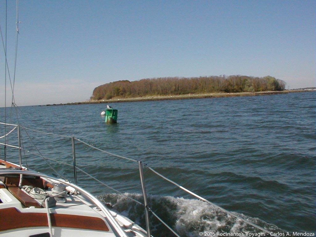 Heading out to sea for the first time in our lives... what's that big, green thing in the water?