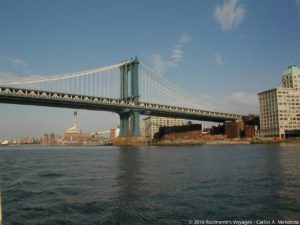 Sailing under the Manhattan bridge