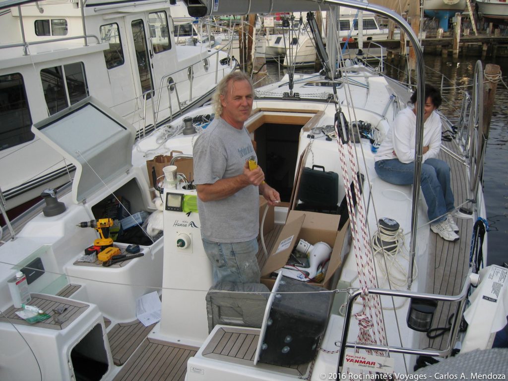 My buddy George, adding a few goodies to our Hanse