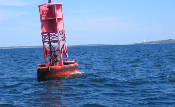 Buoy marking the approach to Cuttyhunk and the turn up Buzzards Bay