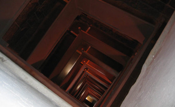 looking down from inside the Pilgrim Monument